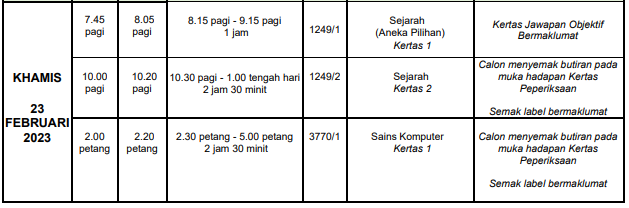 jadual SPM 2022 3