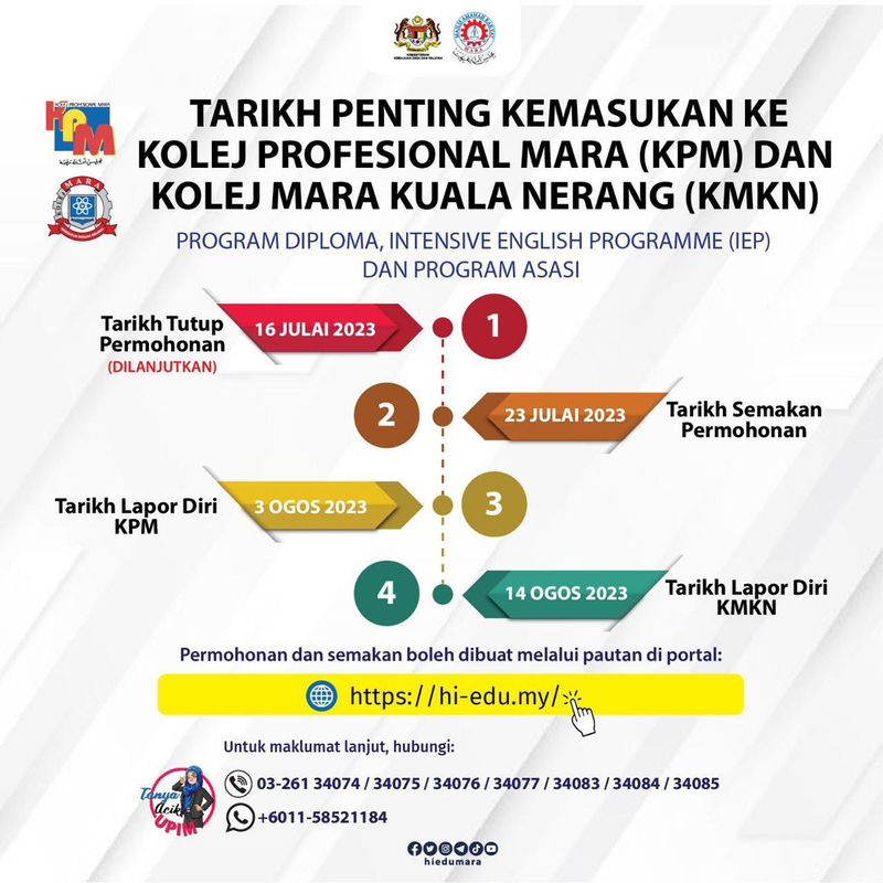 Permohonan Kolej Profesional MARA 2024 Online (KPM)